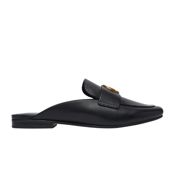 Black Leather Mckenzie Mule