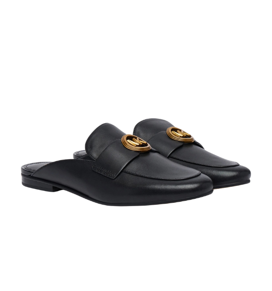 Black Leather Mckenzie Mule