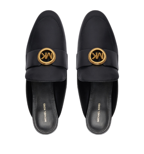 Black Leather Mckenzie Mule