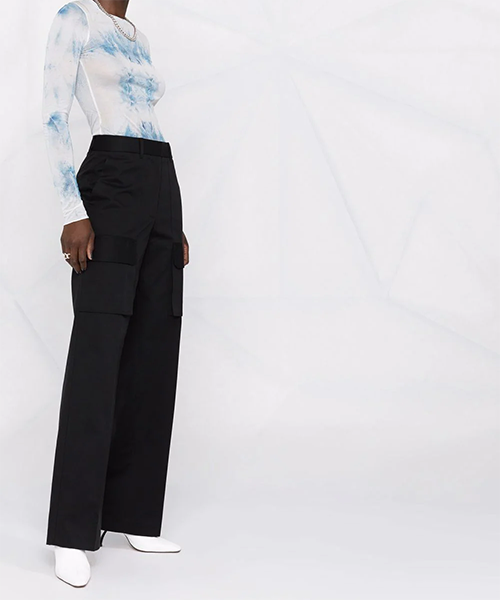 High-Waisted Straight-Leg Trousers