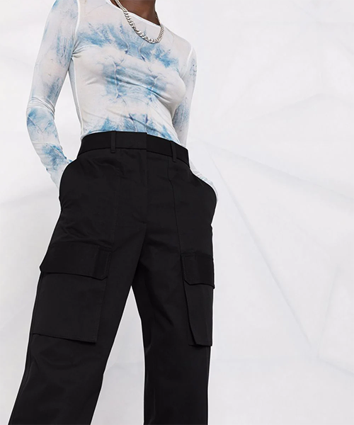 High-Waisted Straight-Leg Trousers