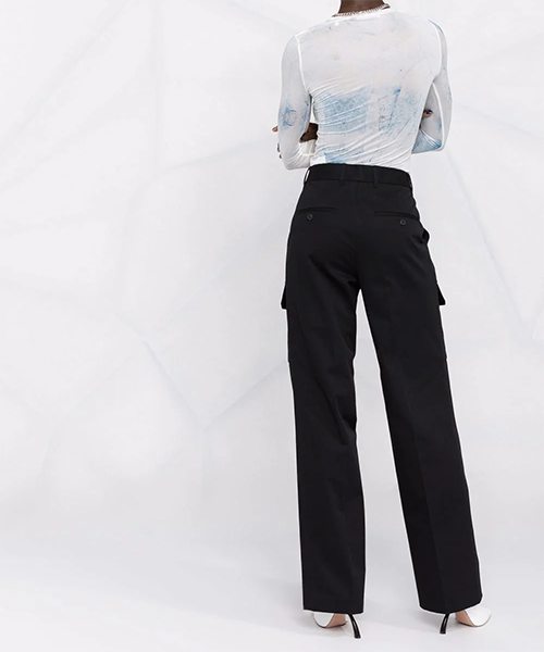 High-Waisted Straight-Leg Trousers