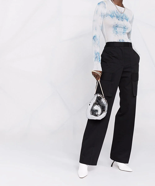 High-Waisted Straight-Leg Trousers