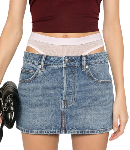 Mini Vintade Medium Indigo Skirt Prestyle Hotfix Mesh Undie