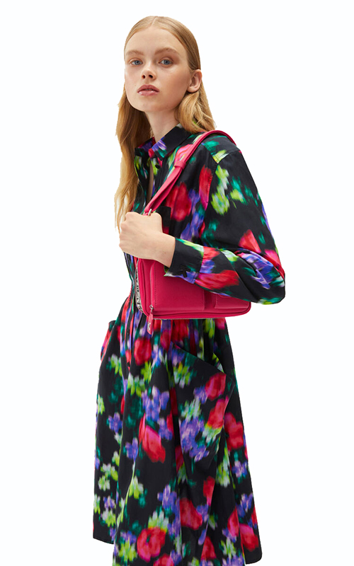 Blurred Flowers Shirt Dress