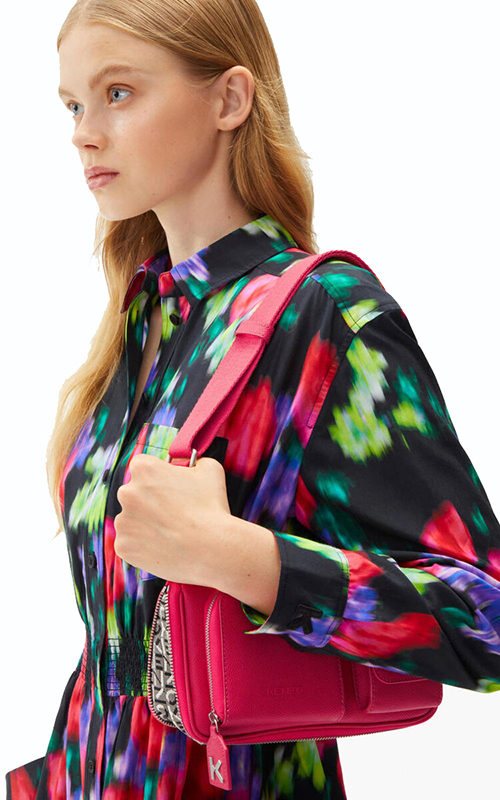 Blurred Flowers Shirt Dress