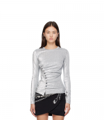 Silver Long Sleeve Top