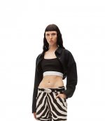Tucked Shirt Bolero And Logo Elastic Top