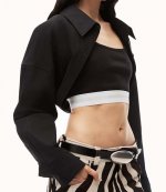 Tucked Shirt Bolero And Logo Elastic Top