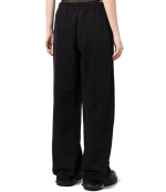Black Mesh Denim Track Pants