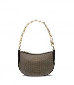Black Kendall Bracelet Shoulder Bag With Strass