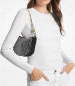 Black Kendall Bracelet Shoulder Bag With Strass