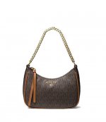 Small Brown Logo Chain Pouchette
