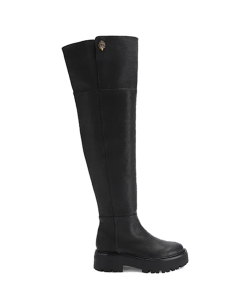 Black Leather High Leg Boots