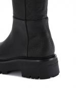 Black Leather High Leg Boots