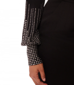 Black Stud Cuffs Wool Jumper