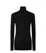 Embellished Jersey Turtleneck Top