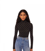 Embellished Jersey Turtleneck Top