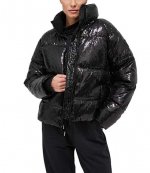 Black Sequin Puffer Jacket