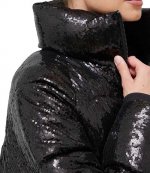 Black Sequin Puffer Jacket