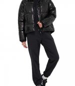 Black Sequin Puffer Jacket