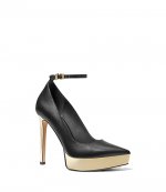 Black Xenia Ankle Strap Pump