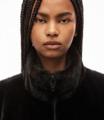 Black Track Jacket With Metal Plate Trim