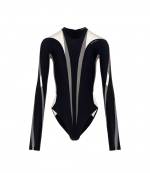 Black Nude Illusion Shaping Bodysuit