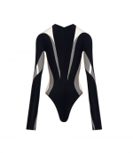 Black Nude Illusion Shaping Bodysuit