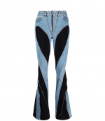 Zipped Bi-Material Jeans