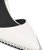 ALEXANDER WANG WHITE SLING BACK SILVER METALIC STUDS