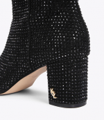Black Fabric High Leg Boots