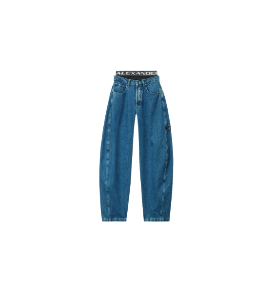 Logo Elastic Prestyle Rounded Deep Blue Jean