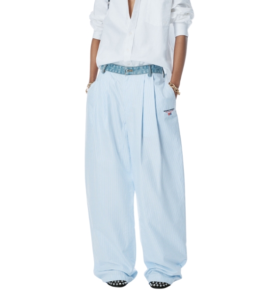 Oxford Blue White Denim Waistband Pant