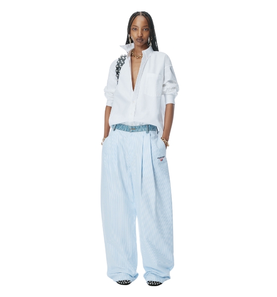 Oxford Blue White Denim Waistband Pant