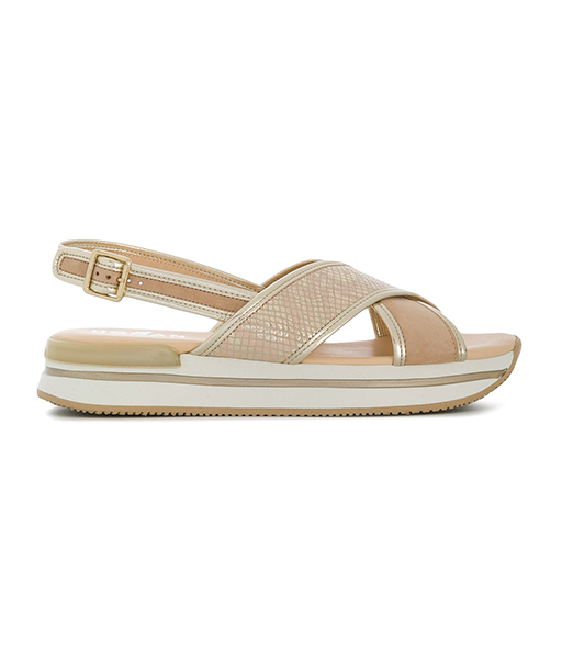 HOGAN E257 FASCE INCROCIATO LEATHER SNEAKDALS