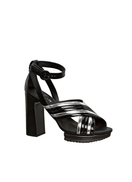 HOGAN HIGH HEEL 353 FASCIA INCRICIATA MIGNON LEATHER SANDALS