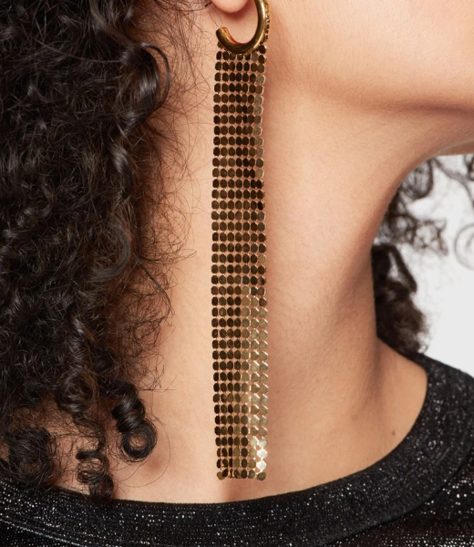 G0ld Pixel Long Hoop Hoop Earings