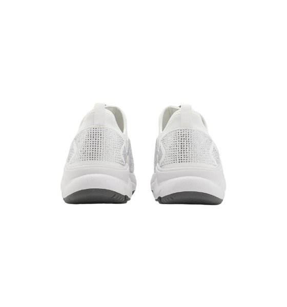 Sami White Rhinestones Zip Trainer