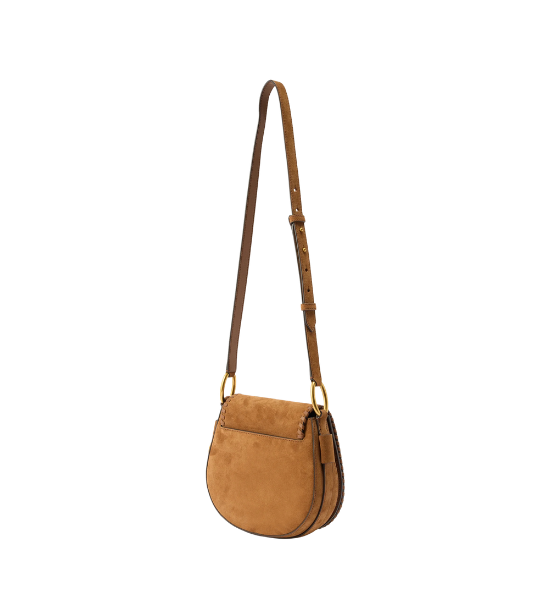 Brown Josie Suede Leather Medium  Saddle Flap Messenger Bag