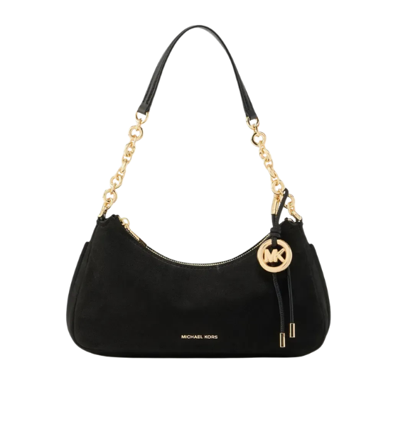 Black Nolita Leather Medium Chain Pouchette Bag