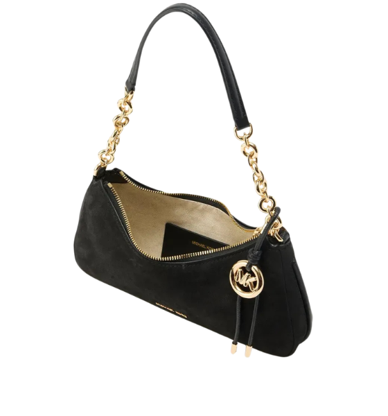 Black Nolita Leather Medium Chain Pouchette Bag
