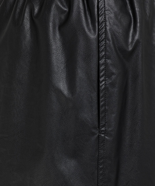 Faux Black Leather Cropped Trousers