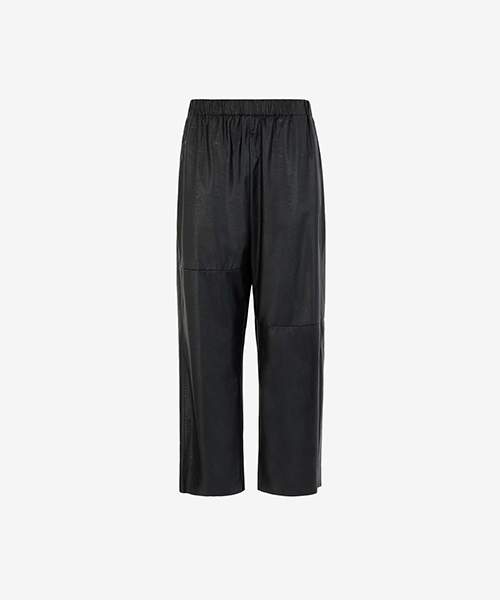 Faux Black Leather Cropped Trousers