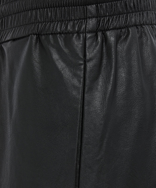 Faux Black Leather Cropped Shorts
