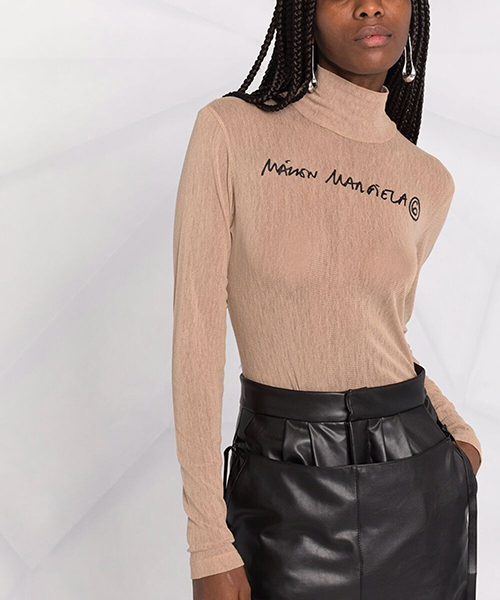 Logo Long Sleeve Brown Top