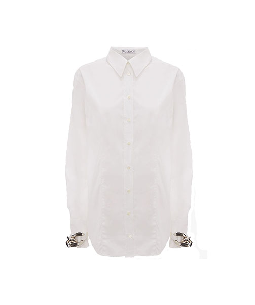 Silver Chain Link White Shirt