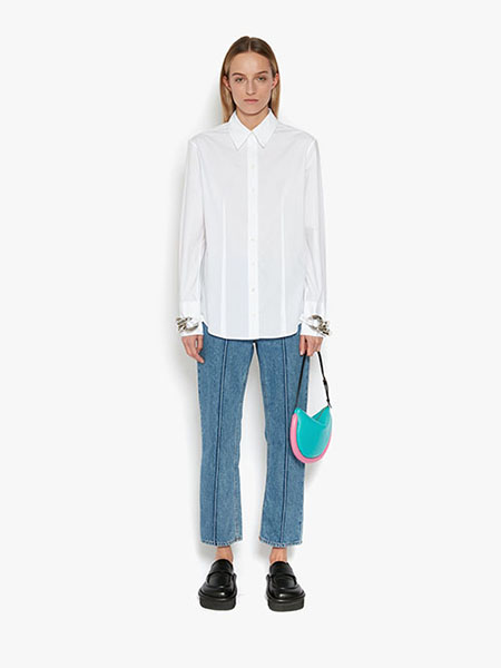 Silver Chain Link White Shirt