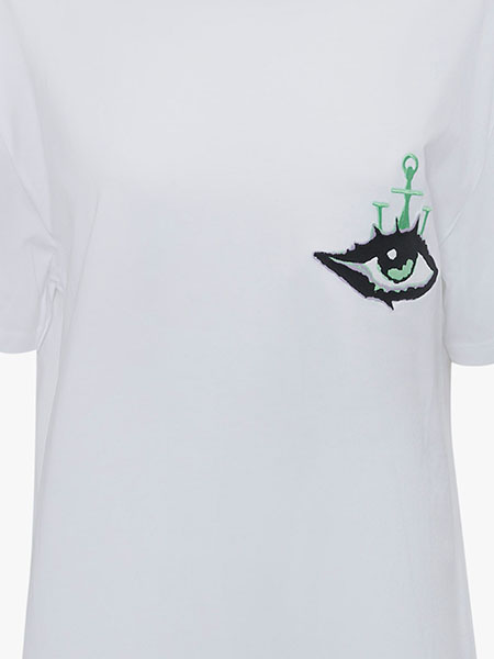 Eye Embroidered Logo White T-Shirt