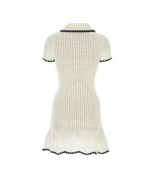 Cream Croshet Collared Mini Dress